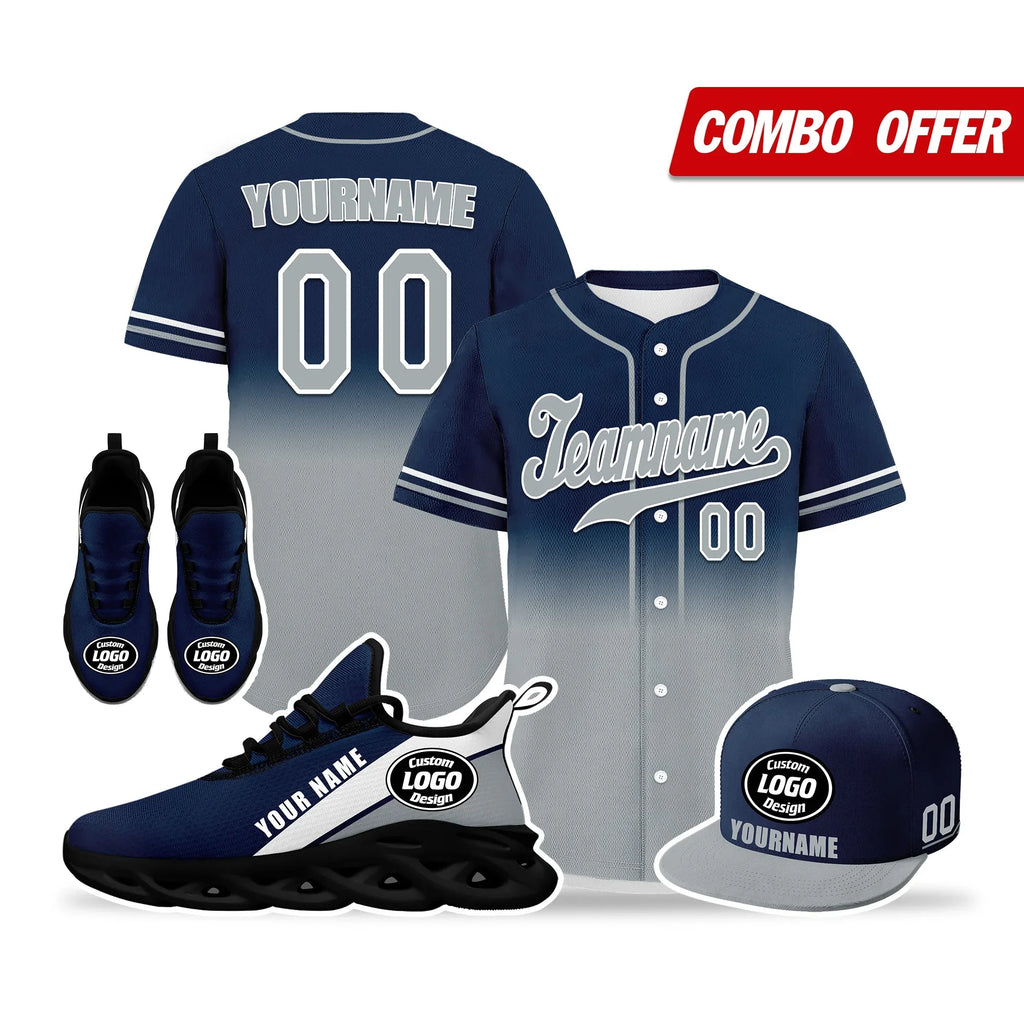 Custom Blue Grey Jersey MaxSoul Shoes and Hat Combo Offer Personalized ZH-bd0b007e-ad - Coolcustomize