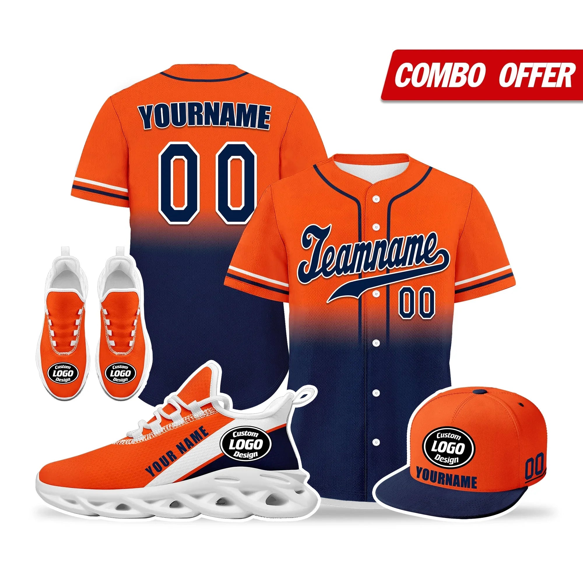 Custom Orange Blue Jersey MaxSoul Shoes and Hat Combo Offer Personalized ZH-bd0b007e-ae - Coolcustomize