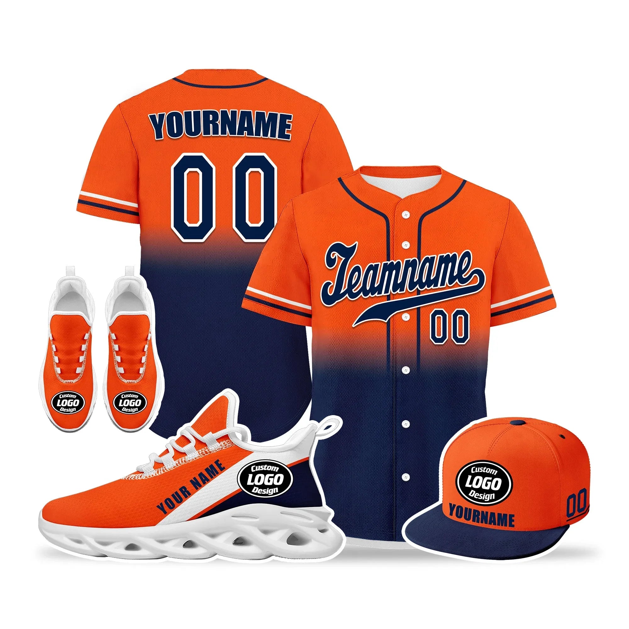 Custom Orange Blue Jersey MaxSoul Shoes and Hat Combo Offer Personalized ZH-bd0b007e-ae - Coolcustomize