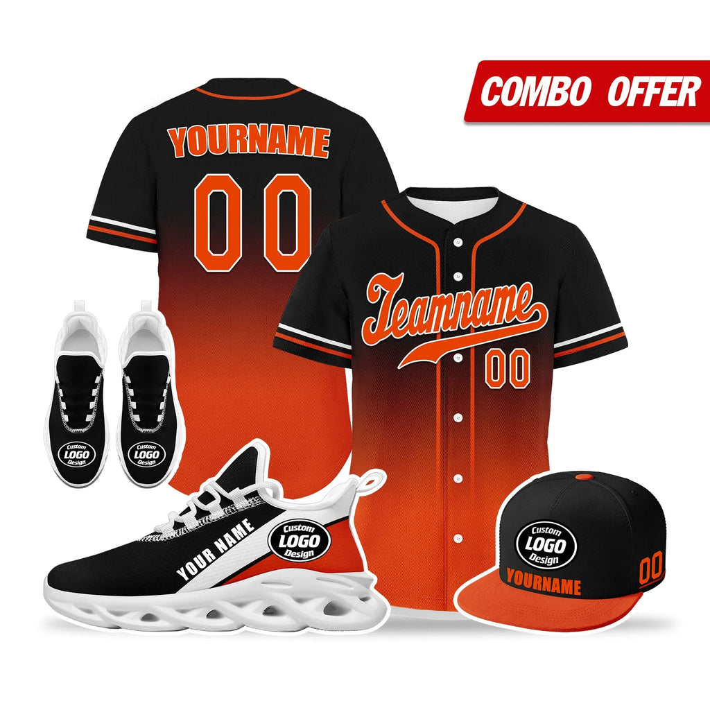 Custom Black Orange Jersey MaxSoul Shoes and Hat Combo Offer Personalized ZH-bd0b007e-a - Coolcustomize