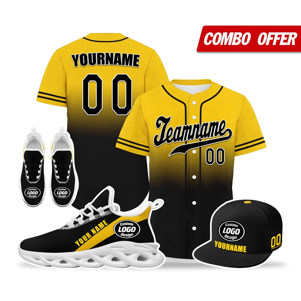 Custom Yellow Black Jersey MaxSoul Shoes and Hat Combo Offer Personalized ZH-bd0b007e-c - Coolcustomize