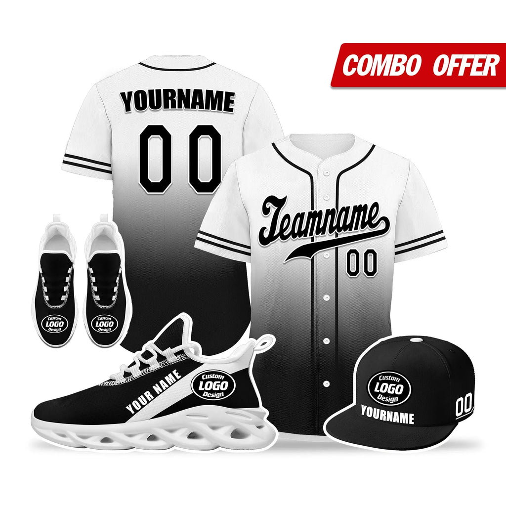 Custom White Black Jersey MaxSoul Shoes and Hat Combo Offer Personalized ZH-bd0b007e-d - Coolcustomize