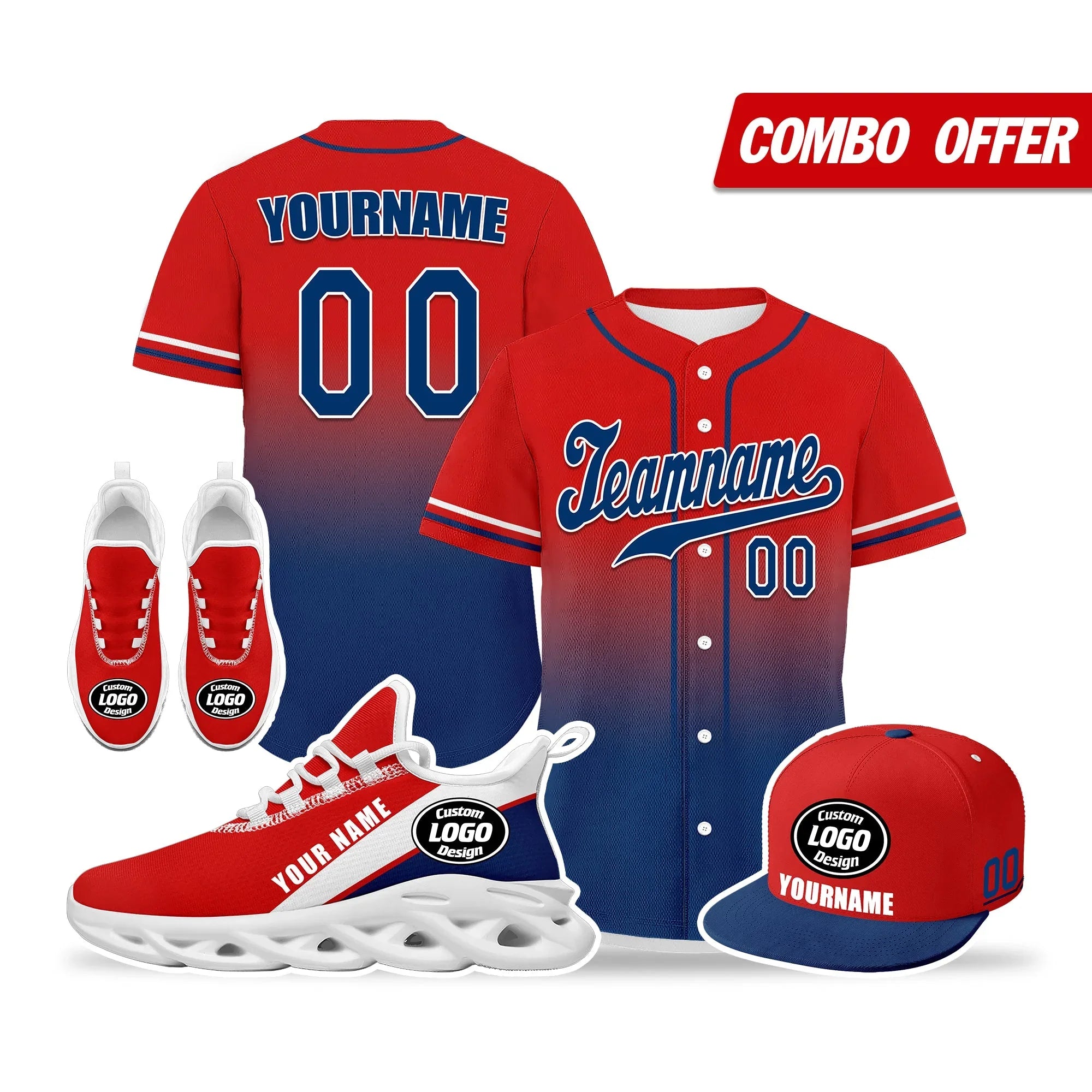 Custom Red Blue Jersey MaxSoul Shoes and Hat Combo Offer Personalized ZH-bd0b007e-e - Coolcustomize