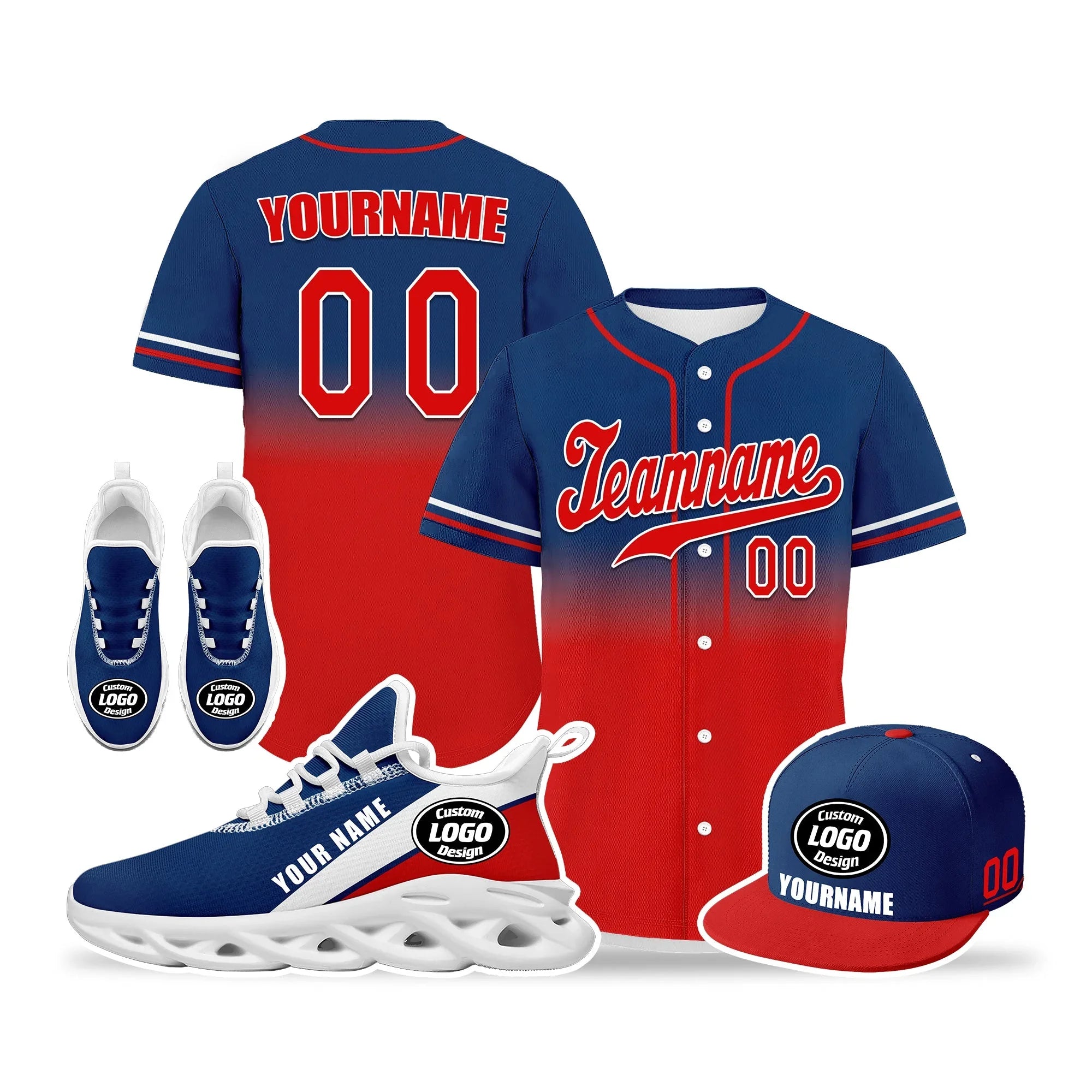 Custom Blue Red Jersey MaxSoul Shoes and Hat Combo Offer Personalized ZH-bd0b007e-f - Coolcustomize