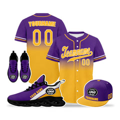 Custom Purple Yellow Jersey MaxSoul Shoes and Hat Combo Offer Personalized ZH-bd0b007e-8