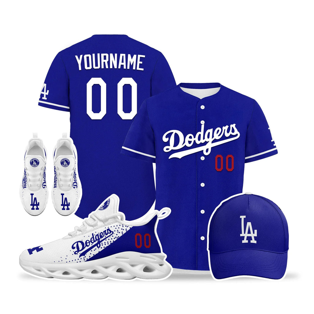 Custom Blue Jersey MaxSoul Shoes and Hat Combo Offer Personalized ZH-D0b008d-a - Coolcustomize