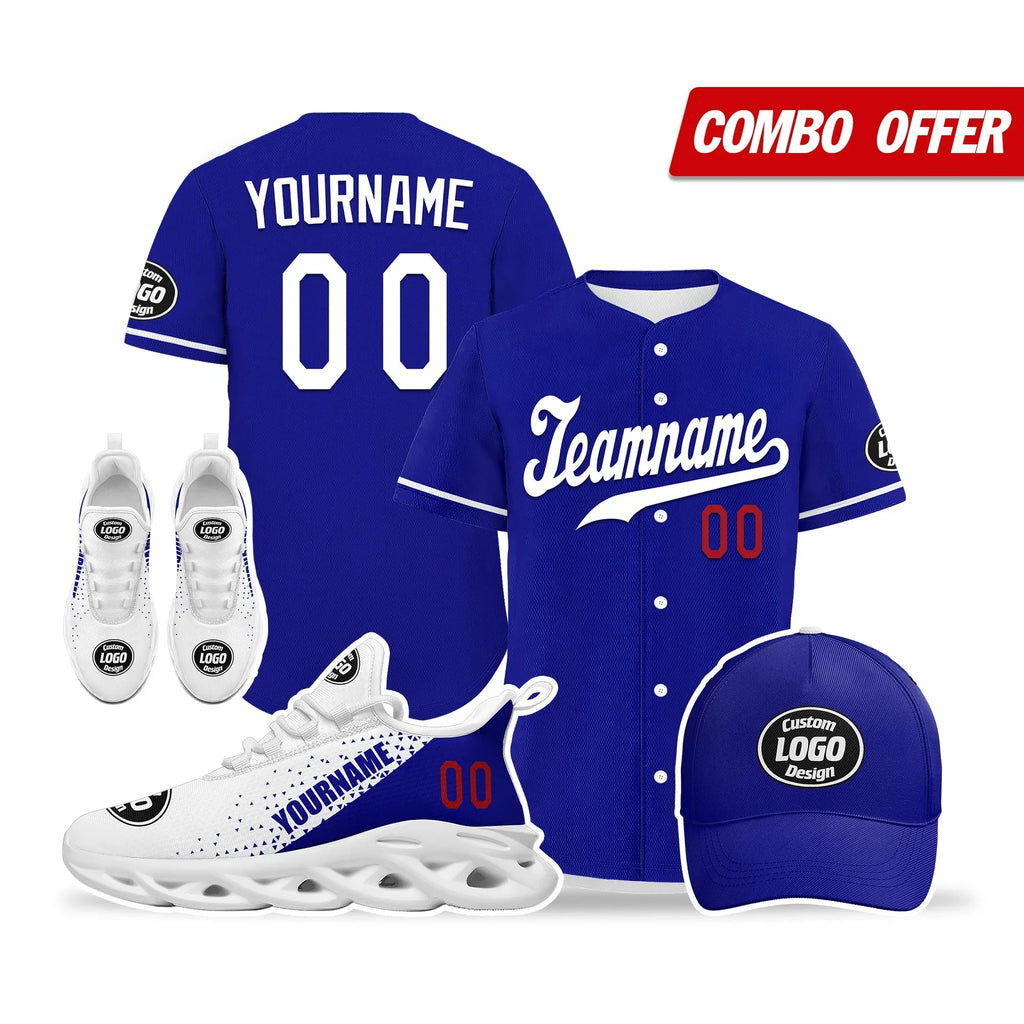 Custom Blue Jersey MaxSoul Shoes and Hat Combo Offer Personalized ZH-D0b008d-a - Coolcustomize