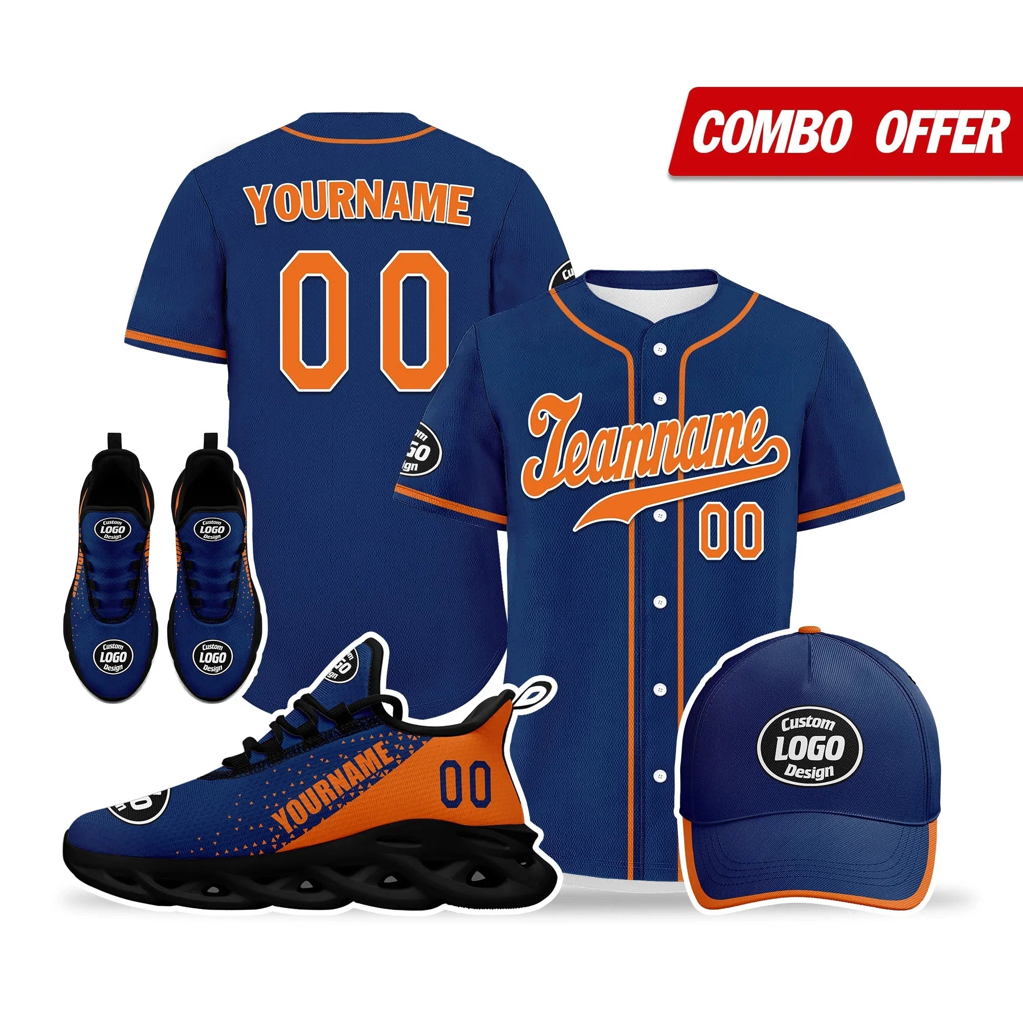 Custom Blue Orange Jersey MaxSoul Shoes and Hat Combo Offer Personalized ZH-D0b0090-c - Coolcustomize