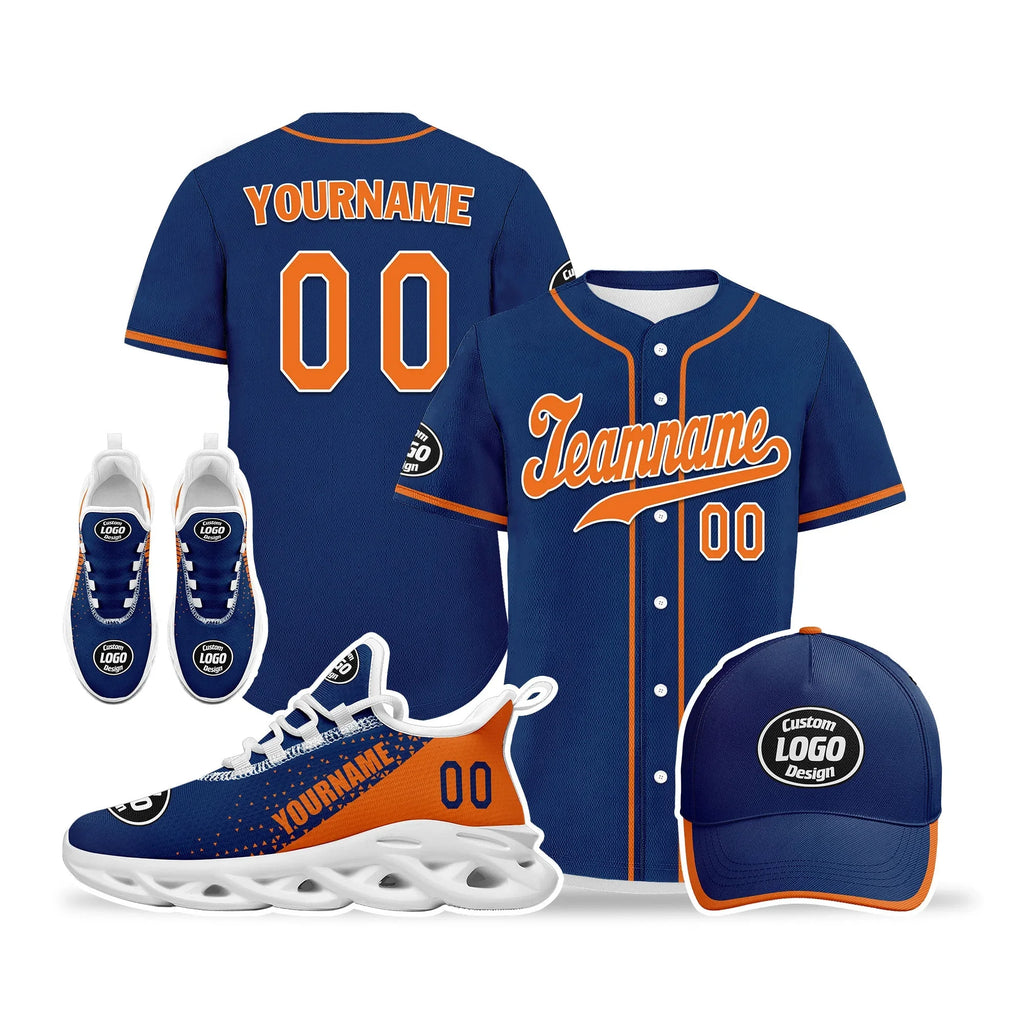 Custom Blue Orange Jersey MaxSoul Shoes and Hat Combo Offer Personalized ZH-D0b0090-c - Coolcustomize