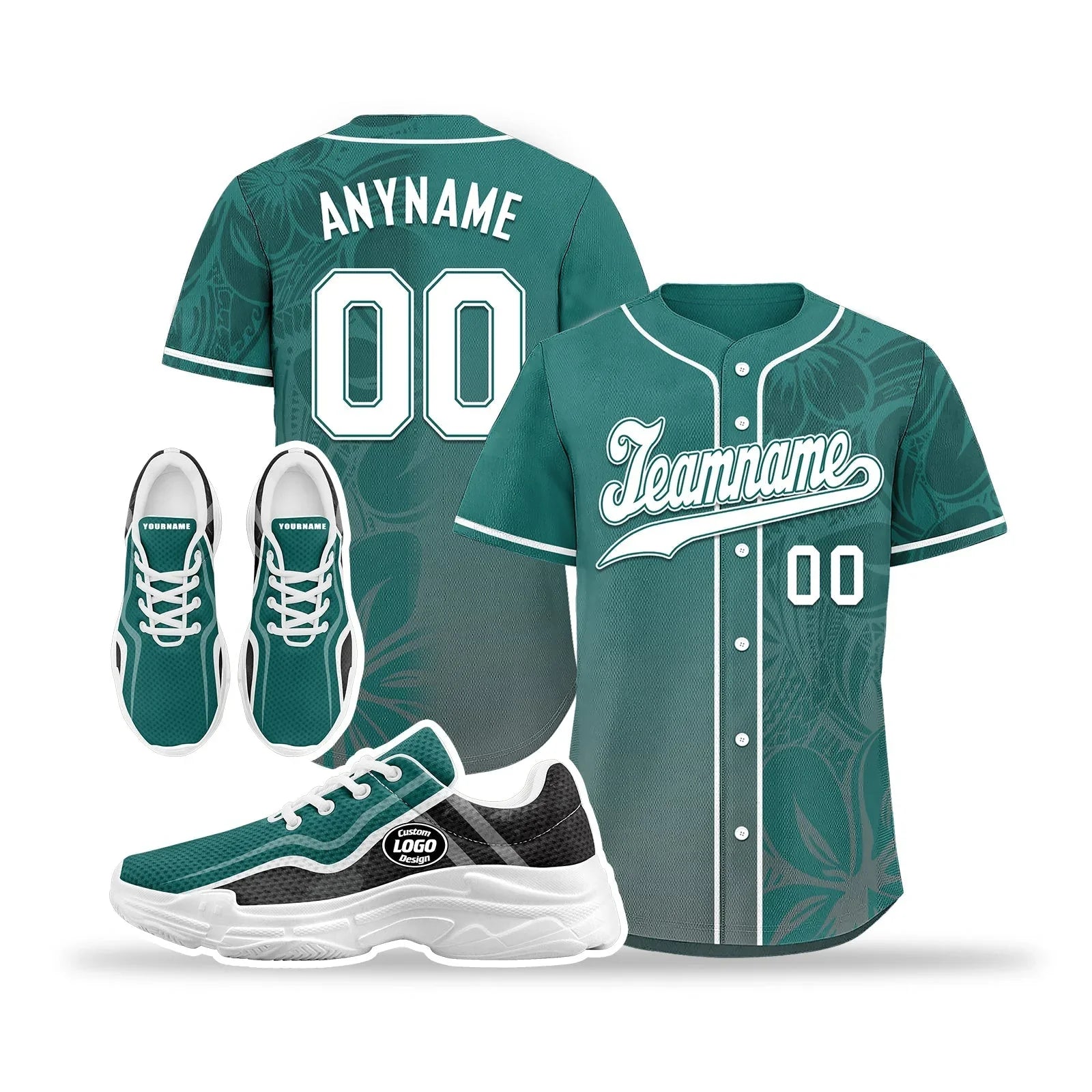 Custom Baseball Jersey and Chunky Shoes Personalized Combo Personalized Sneaker ZH-D020167-10 - Coolcustomize