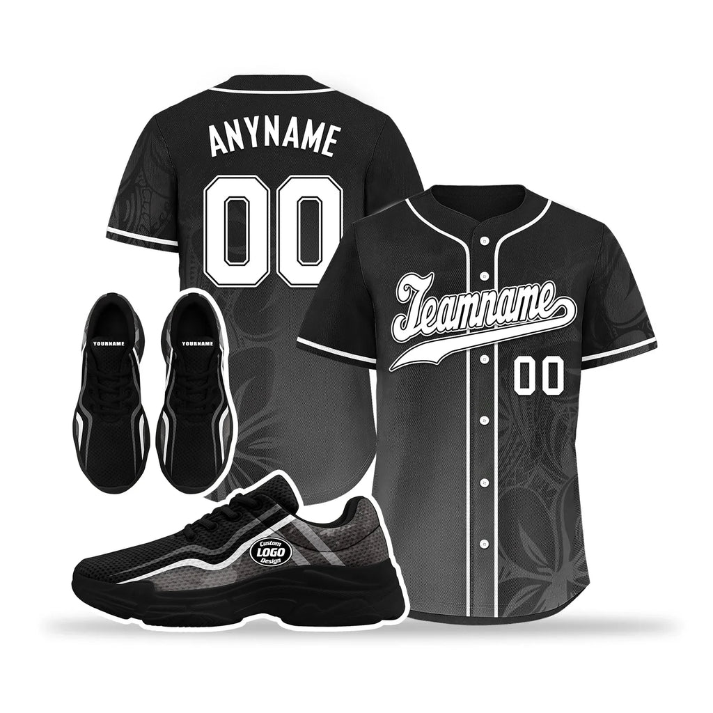 Custom Baseball Jersey and Chunky Shoes Personalized Combo Personalized Sneaker ZH-D020167-1 - Coolcustomize