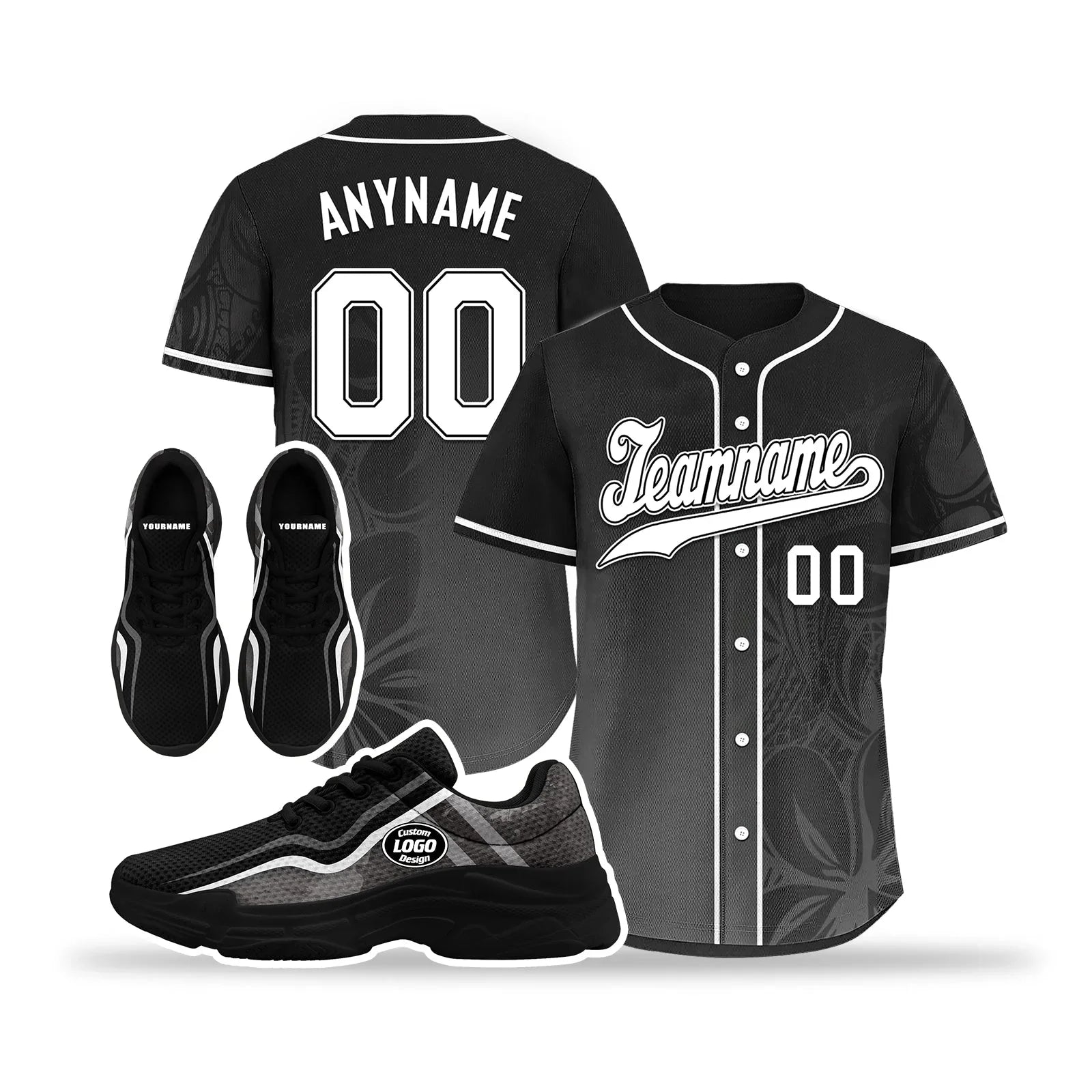 Custom Baseball Jersey and Chunky Shoes Personalized Combo Personalized Sneaker ZH-D020167-1 - Coolcustomize