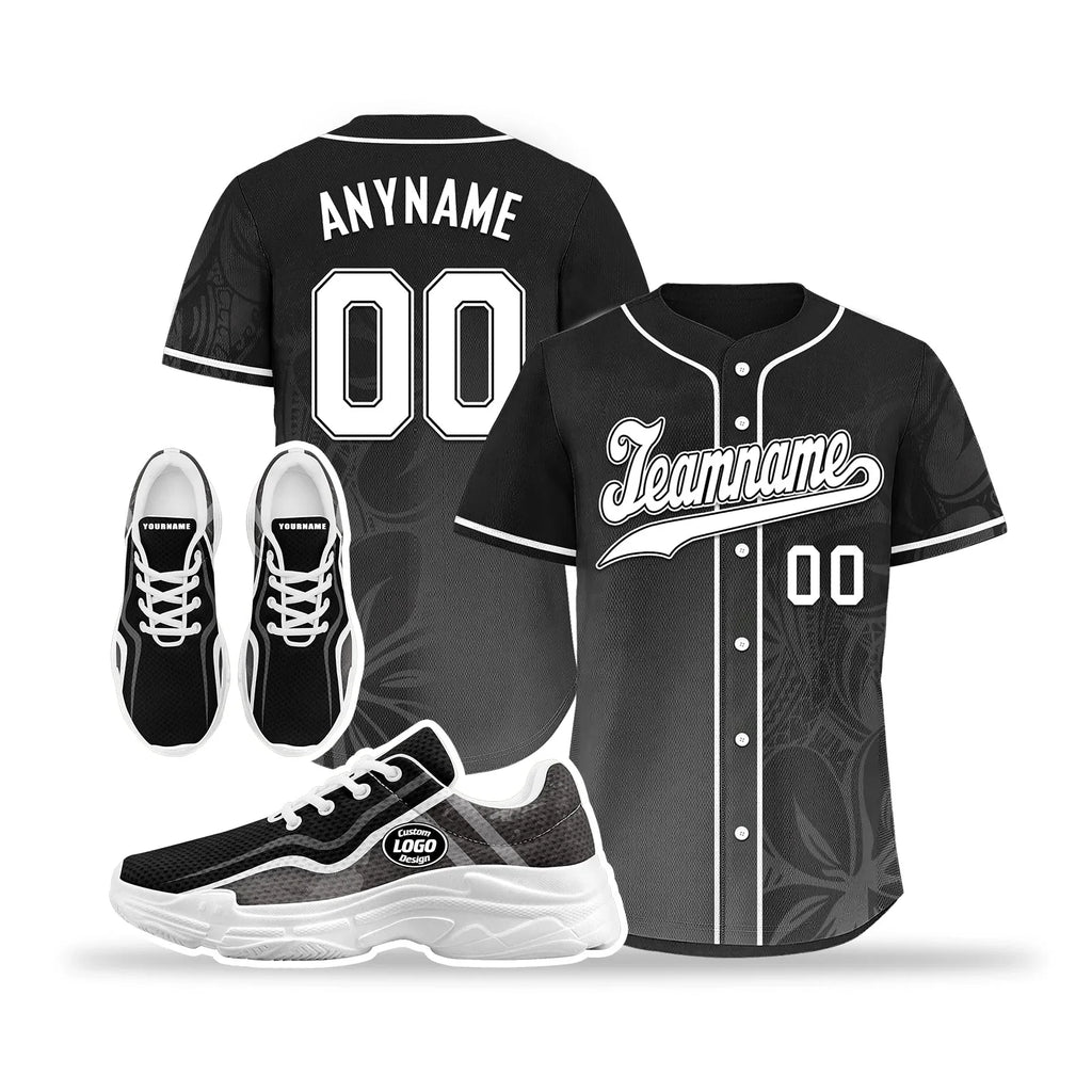 Custom Baseball Jersey and Chunky Shoes Personalized Combo Personalized Sneaker ZH-D020167-1 - Coolcustomize