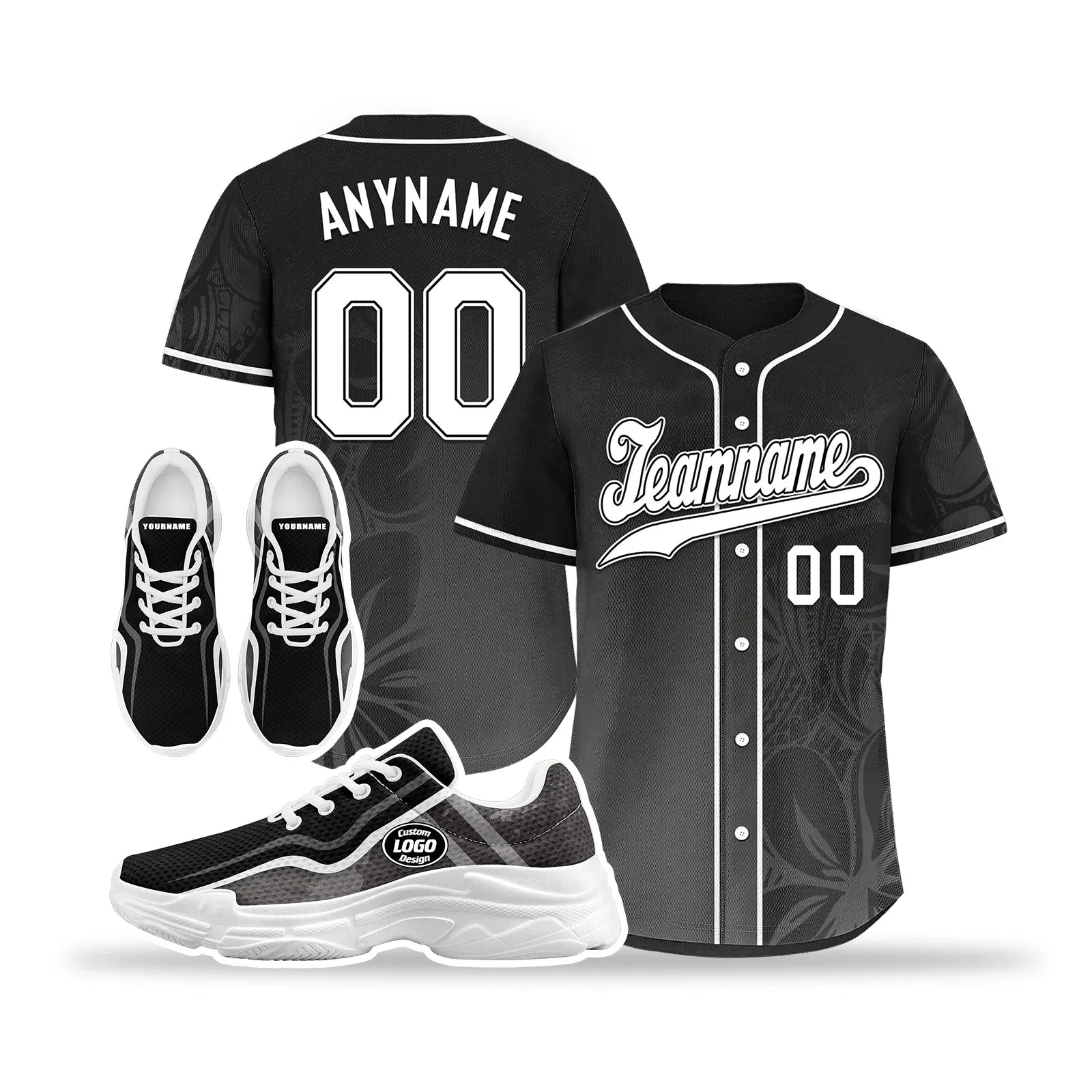 Custom Baseball Jersey and Chunky Shoes Personalized Combo Personalized Sneaker ZH-D020167-1 - Coolcustomize