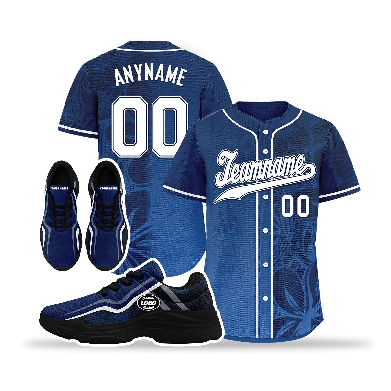 Custom Baseball Jersey and Chunky Shoes Personalized Combo Personalized Sneaker ZH-D020167-2 - Coolcustomize