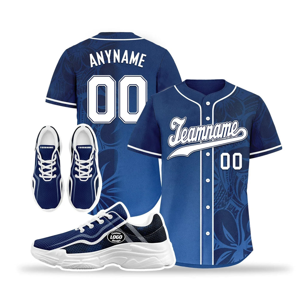Custom Baseball Jersey and Chunky Shoes Personalized Combo Personalized Sneaker ZH-D020167-2 - Coolcustomize