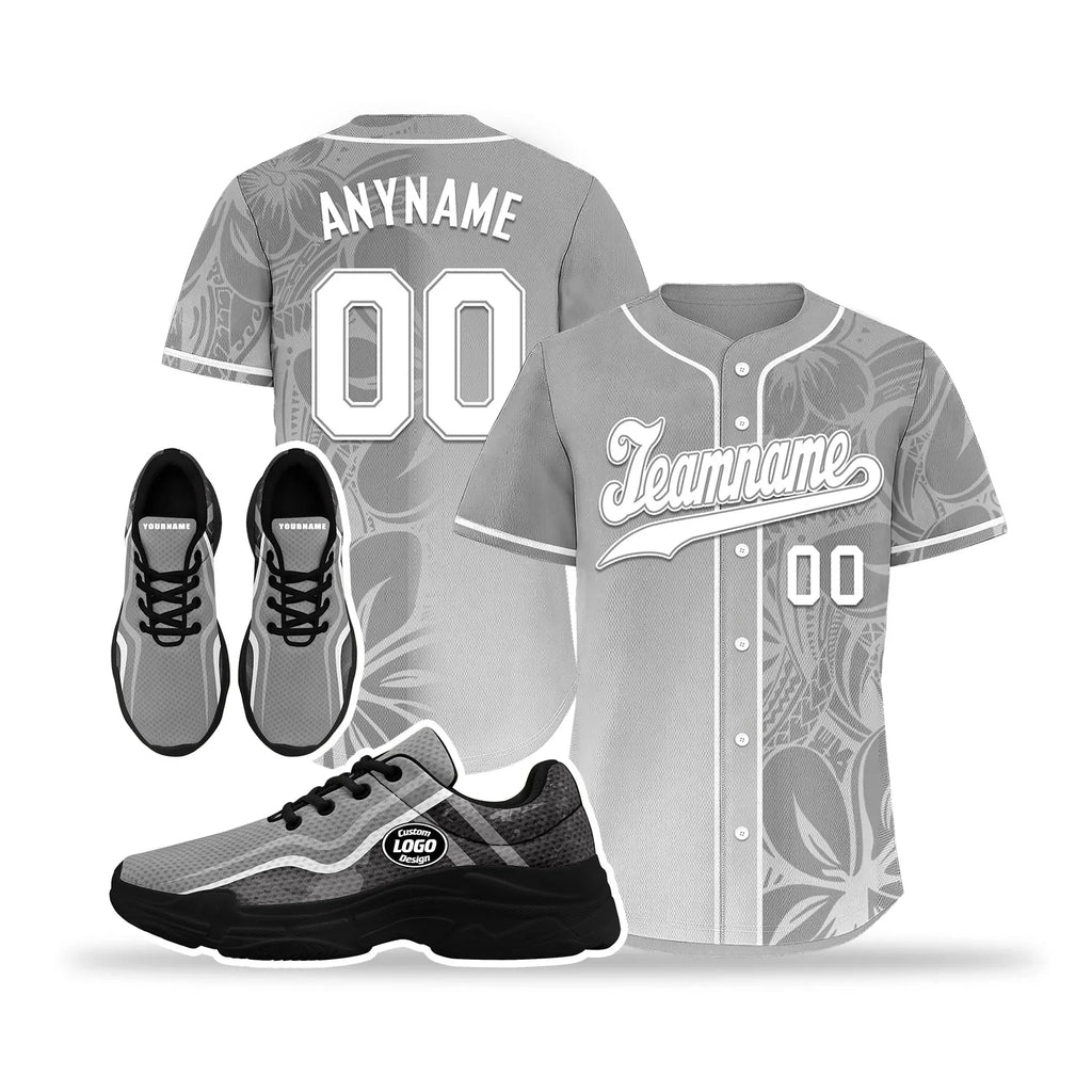 Custom Baseball Jersey and Chunky Shoes Personalized Combo Personalized Sneaker ZH-D020167-8 - Coolcustomize
