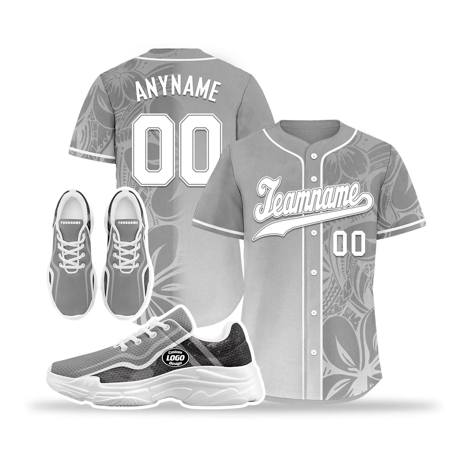 Custom Baseball Jersey and Chunky Shoes Personalized Combo Personalized Sneaker ZH-D020167-8 - Coolcustomize