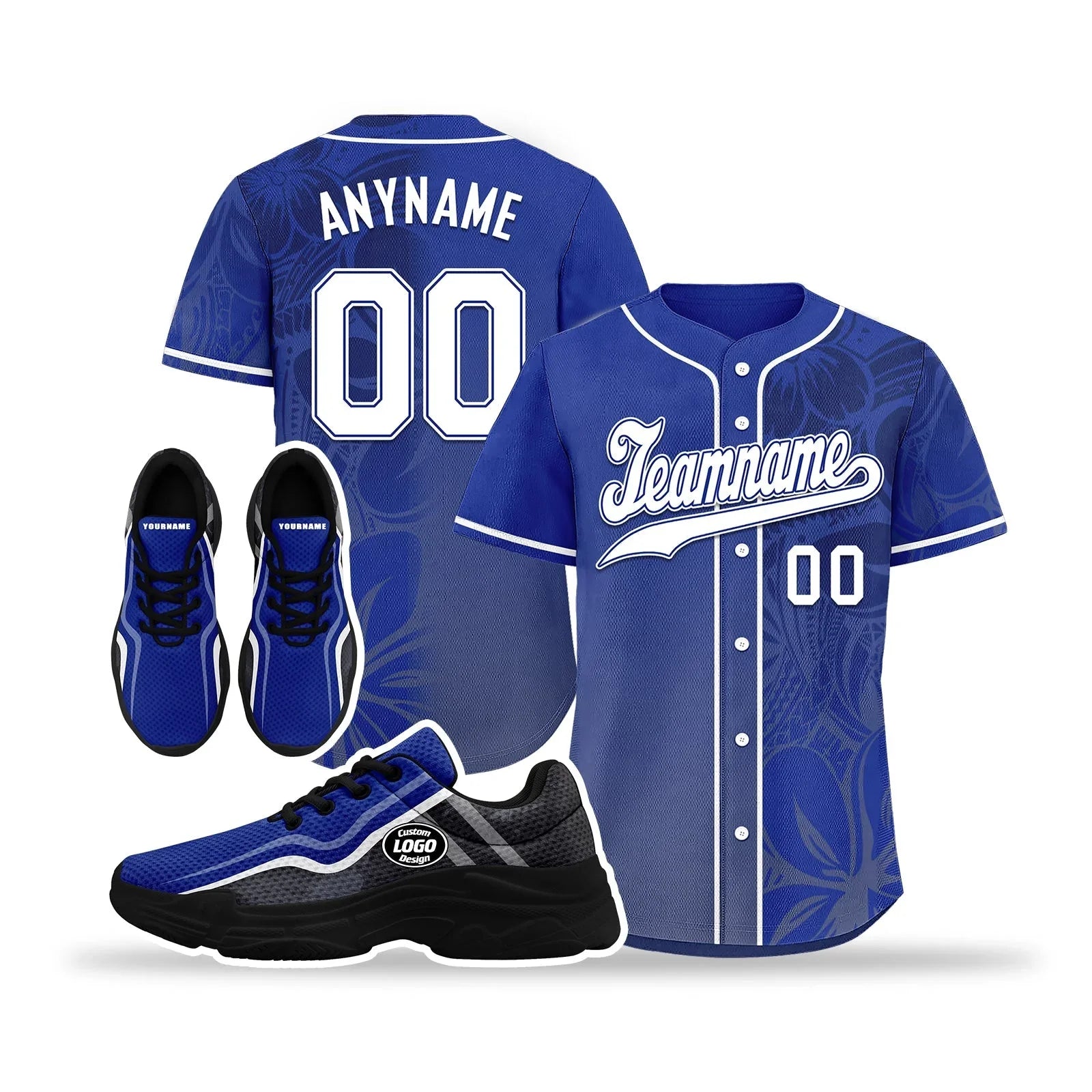 Custom Baseball Jersey and Chunky Shoes Personalized Combo Personalized Sneaker ZH-D020167-9 - Coolcustomize