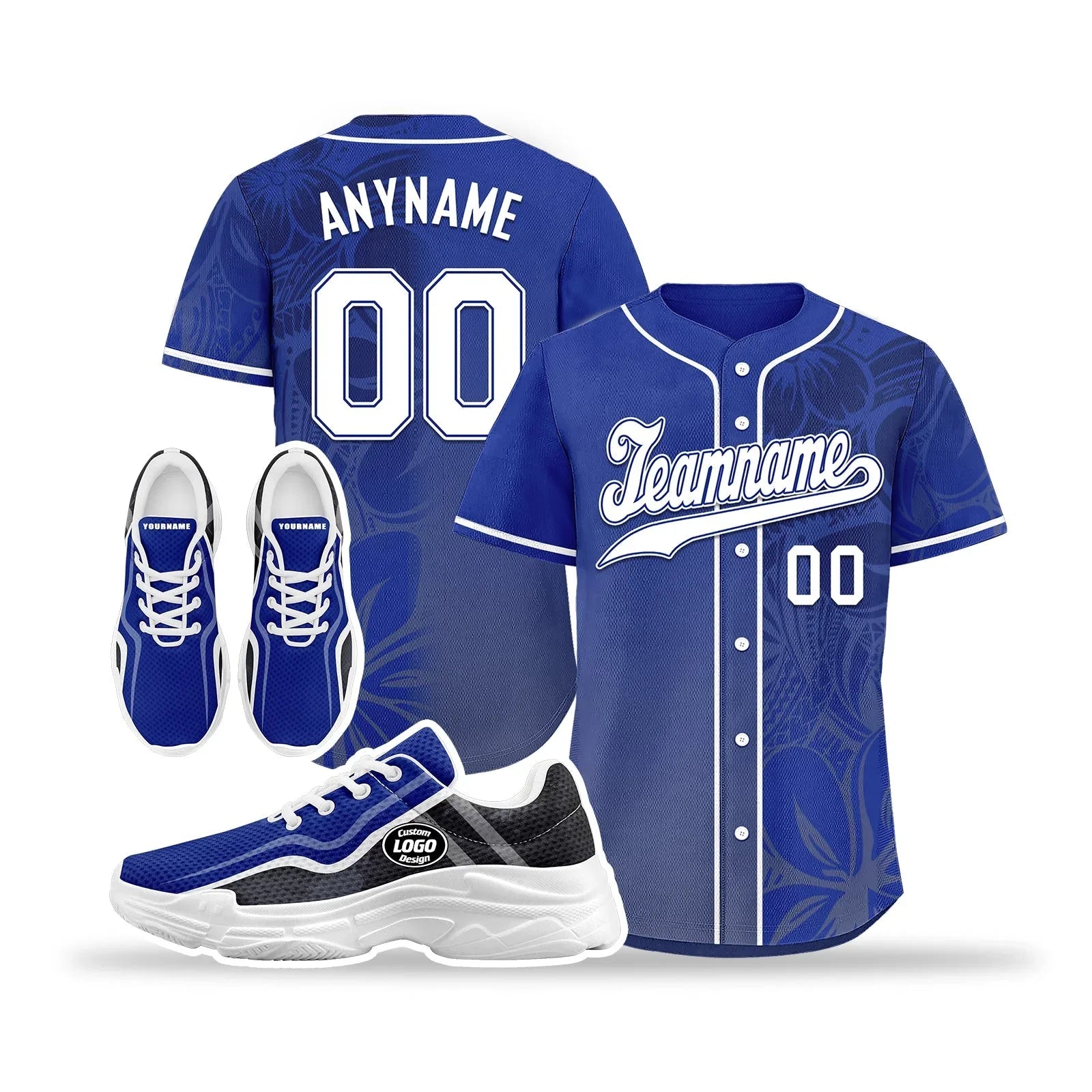 Custom Baseball Jersey and Chunky Shoes Personalized Combo Personalized Sneaker ZH-D020167-9 - Coolcustomize