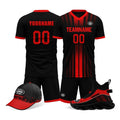 Custom Black Red Jersey MaxSoul Shoes and Hat Combo Offer Personalized Combo ZH-D020234-2 - Coolcustomize